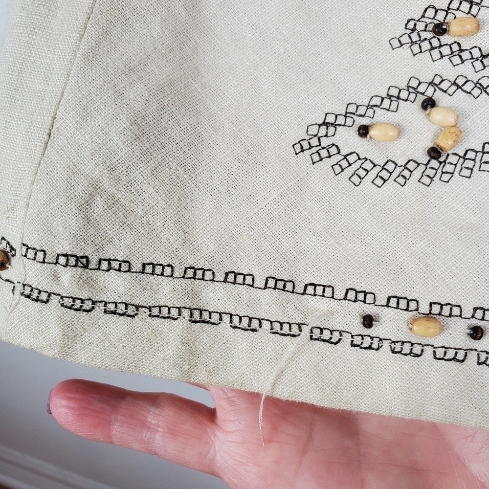 Spiegel Linen/Cotton Beaded Skirt - image 7